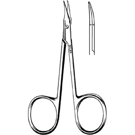 Merit - Operating Scissors Gradle 4-1/4 Inch Length Office Grade Stainless Steel NonSterile Finger Ring Handle Slightly Curved Sharp Tip / Sharp Tip - 98-110