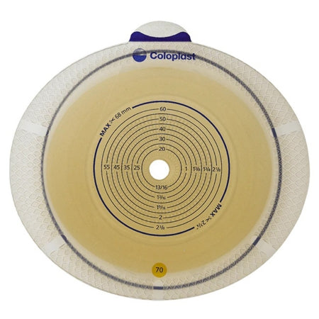 SenSura Flex Xpro - Ostomy Barrier Trim to Fit, Standard Wear Double Layer Adhesive 70 mm Flange Yellow Code System 3/8 to 2-3/4 Inch Opening - 10106
