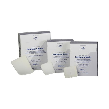 Optifoam Basic - Foam Dressing 3 X 3 Inch Fenestrated Square Non-Adhesive without Border Sterile - Medline - MSC1133F