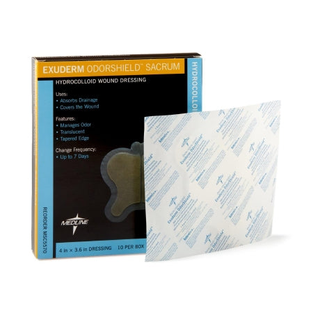 Exuderm OdorShield - Hydrocolloid Dressing 3-3/5 X 4 Inch Sacral Sterile - Medline - MSC5570
