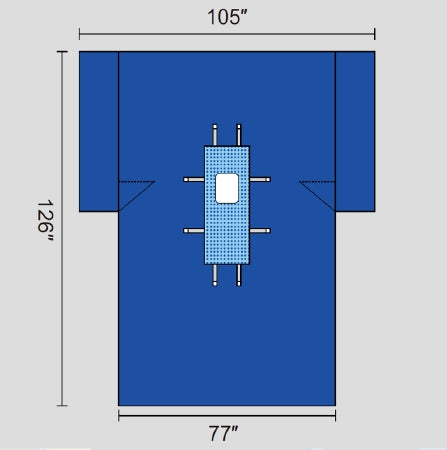 Welmed Abdominal Drape Lap Cholecystectomy Drape 105 W X 77 W X 126 L Inch Sterile - 1222-2171