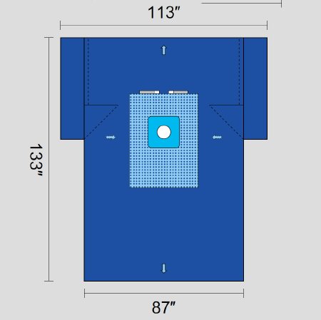 Welmed Orthopedic Drape Extremity Drape with ABC 113 W X 87 W X 133 L Inch Sterile - 1222-8430