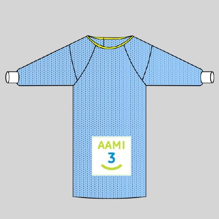 Protect5 - Non-Reinforced Surgical Gown with Towel 2X-Large Blue Sterile AAMI Level 3 Disposable - 1231-100XXL