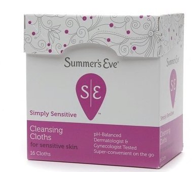 C.B. Fleet Personal Wipe Summer'S Eve Simply Sensitive Individual Packet Purified Water / Octoxynol-9 / Citric Acid Scented 16 Count - 4160887110