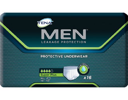 Essity HMS North America Inc TENA Men Super Plus Adult Absorbent Underwear Pull On Medium / Large Disposable Heavy Absorbency - 81780