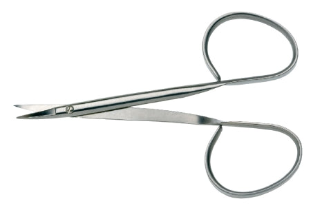 BR Surgical - Iris Scissors 4-1/8 Inch Length Surgical Grade Stainless Steel NonSterile Ribbon Style Finger Ring Handle Straight Sharp Tip / Sharp Tip - BR08-32610