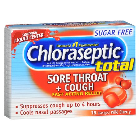 Chloraseptic - Sore Throat Relief 10 mg - 6 mg - 5 mg Strength Lozenge 15 per Box - 67811201511