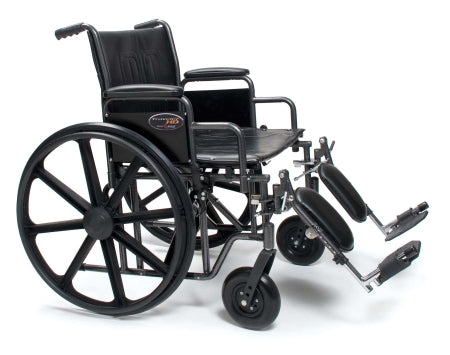 Traveler HD Heavy Duty - Bariatric Wheelchair Dual Axle Desk Length Arm Swing-Away Footrest Black Upholstery 24 Inch Seat Width Adult 500 lbs. Weight Capacity - 3G010520