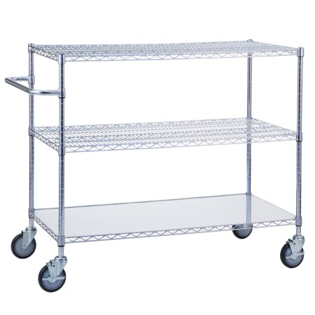 R & B Wire Products - Utility Cart Chrome Plated 36 X 24 X 42 Inch 36 L X 24 W Inch Shelf - UC2436SOL