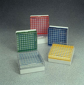 Fisher Scientific Thermo Scientific Cryo Tube Storage Box 5.25 X 5.25 X 2 Inch, Polycarbonate, Holds 169 Tubes, Includes Lid For Cryo Tubes - 15350107B