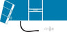 W.A. Baum Calibrated, V-Lok Cuff & Inflation Bag Adult, 25-35 cm Diameter, Medium Blue, With Male Rectus Connector - 1880SSOC