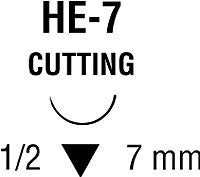 Sofsilk - Suture with Needle Nonabsorbable Uncoated Black Suture Braided Silk Size 6 - 0 18 Inch Suture Double-Armed 7 mm Length 1/2 Circle Reverse Cutting Needle - S-1765K