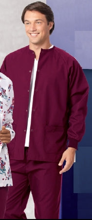 Fashion Seal Uniforms Warm-Up Jacket Burgundy 3X-Large Long Raglan Sleeves Hip Length - 7691-3XL