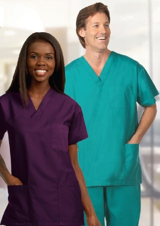 Fashion Seal Uniforms Scrub Shirt Medium Fir Green 3 Pockets Short Set-In Sleeves Unisex - 78775-
