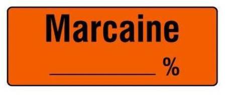 Shamrock Scientific Pre-Printed Label Anesthesia Label Marcaine 0.5% - SA-A-SPECIAL
