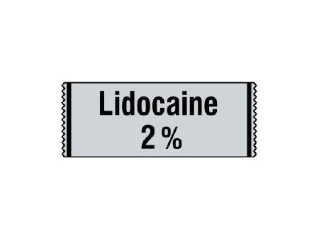 Shamrock Scientific Pre-Printed Label Anesthesia Label Lidocaine / 2% Gray 1/2 X 500 Inch - SA-3004