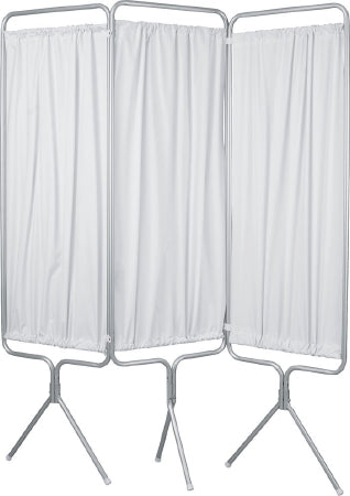 Winco Privacy Screen Folding 3-Panel Clear Coat Aluminum - 3730-09