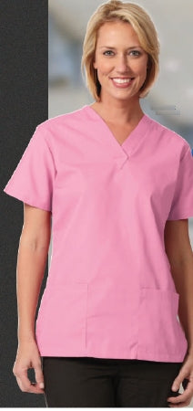 Fashion Seal Uniforms - Scrub Shirt 3X-Large Ceil Blue 2 Pockets Short Set-In Sleeve Female - 7347-3XL
