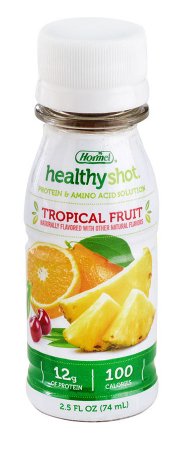 Hormel Food Sales Healthy Shot Protein Oral Protein Supplement Tropical Flavor 2.5 oz. Bottle Ready to Use - 72851