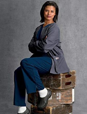 Landau Uniforms Warm-Up Jacket Gray Large Long Sleeves Hip Length - 75221GREYLG