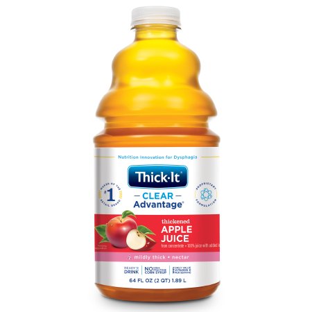 Thick-It Clear Advantage - Thickened Beverage 64 oz. Bottle Apple Flavor Ready to Use Nectar Consistency - B454-A5044