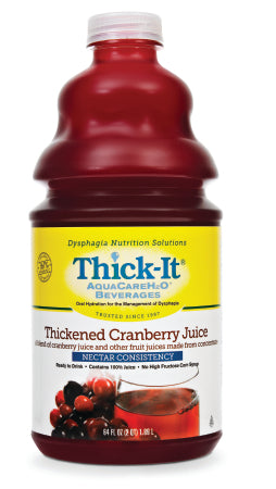 Kent Precision Foods Thick-It AquaCareH2O Thickened Beverage 64 oz. Bottle Cranberry Flavor Ready to Use Nectar Consistency - B458-A5044