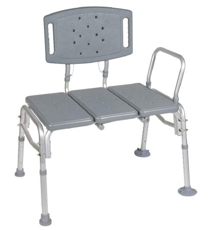 Drive Medical K.D. Knocked Down Bariatric Bath Transfer Bench 18-1/4 to 23-1/4 Inch Height Range 18-1/4 to 23-1/4 Inch Height Range 500 lbs. Weight Capacity Arm Rail - 12025KD-1