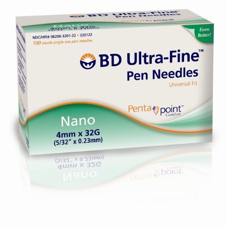 Becton Dickinson Ultra Fine Insulin Pen Needle Without Safety 32 Gauge 4 mm - 320122