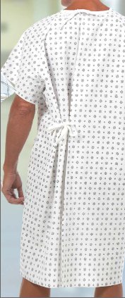 Fashion Seal Uniforms Patient Exam Gown Large Adult Blue Crystal Print - 749 L