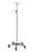 Clinton Industries IV Pole Ram Horn Hooks 4-Hook 5 Legs Cast Aluminum Base, Soft Roll Dual Wheel Casters, 23 Inch Base Diameter - IVS-354