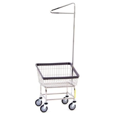 R & B Wire Products - Laundry Cart with Pole Rack Steel Tubing 5 Inch Clean Wheel System Casters - 100CTC91C