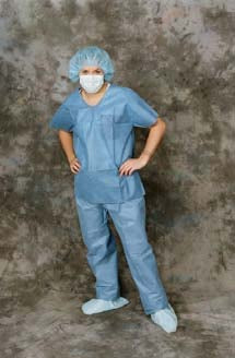 Valumax International Scrub Shirt Extra-Safe X-Large Navy Blue Short Sleeves Adult - 3420NBXL