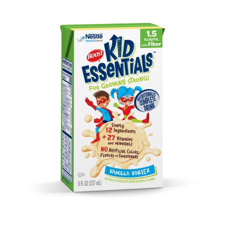 Nestle Healthcare Nutrition Boost Kid Essentials 1.5 with Fiber Pediatric Oral Supplement / Tube Feeding Formula Vanilla Vortex Flavor 8 oz. Tetra Brik Ready to Use - 33500000