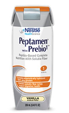 Nestle Healthcare Nutrition Peptamen with Prebio1 Oral Supplement / Tube Feeding Formula Vanilla Flavor 250 mL Carton Ready to Use - 10798716181850