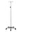 Clinton Industries - IV Pole Ram Horn Hooks 2-Hook 5 Legs Cast Aluminum Base, Soft Roll Dual Wheel Casters, 23 Inch Base Diameter - IVS-352