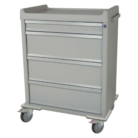 Standard Line - Punch Card Medication Cart Steel, Aluminum 36 W X 45.75 H X 23.5 D Inch 1 Drawer, 4 Inch / 3 Drawers, 9.75 Inch - SL550PC