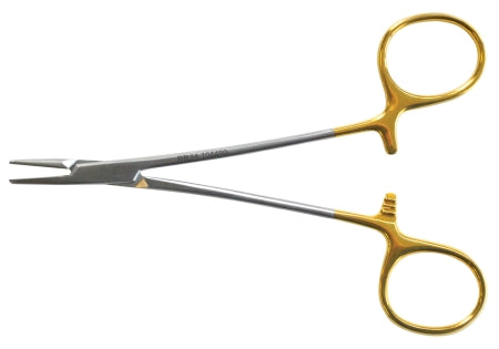 BR Surgical Needle Holder 5 Inch L Cross Serrated Jaw Finger Ring Handle - BR24-104429