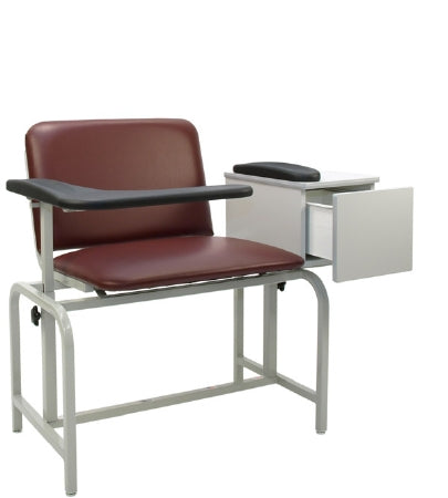 Winco Extra Large Blood Drawing Chair with Cabinet Double Adjustable Armrests Blueridge - 2574-17-PR