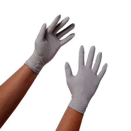 STERLING - Exam Glove Medium NonSterile Nitrile Standard Cuff Length Textured Fingertips Gray Chemo Tested - 50707