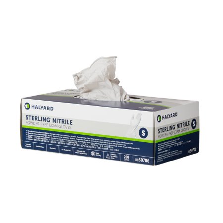 O&M Halyard Inc STERLING Exam Glove Small NonSterile Nitrile Standard Cuff Length Textured Fingertips Gray Chemo Tested - 50706