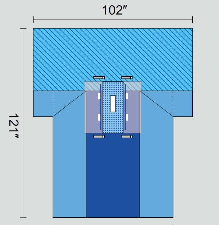 Welmed Abdominal Drape Laparotomy Drape with Poly Troughs 102 W X 77 W X 121 L Inch Sterile - 1222-2120