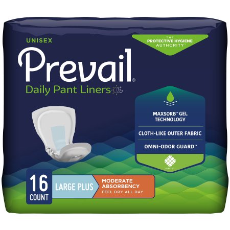 Prevail Daily Pant Liners - Bladder Control Pad 28 Inch Length Moderate Absorbency Polymer Core Large Plus Adult Unisex Disposable - PL-113/1