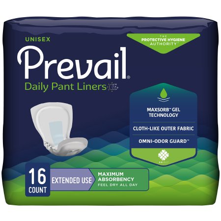 Prevail Daily Pant Liners - Incontinence Liner 28 Inch Length Heavy Absorbency Polymer Core One Size Fits Most Adult Unisex Disposable - PL-115