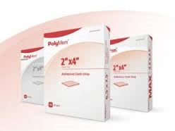 Ferris Manufacturing Polymem Adhesive Strip PolyMem 2 X 4 Inch Polyurethane / Film Rectangle Pink / White Sterile - 7042