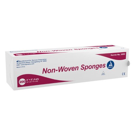 Dynarex - Nonwoven Sponge Nonwoven 4-Ply 2 X 2 Inch Square NonSterile - 3252