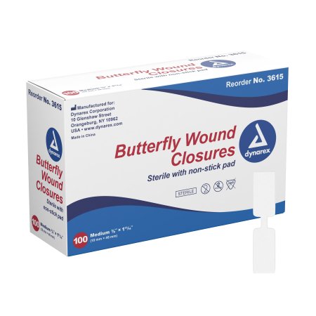 Secure Strip - Skin Closure Strip 3/8 X 1-13/16 Inch Plastic Butterfly Closure White - 3615