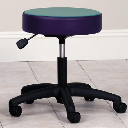 Clinton Industries Exam Stool Backless Single Lever Height Adjustment 5 Casters Black / Yellow - 2135-M-3BK-3YW