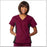Fashion Seal Uniforms - Scrub Shirt Medium Burgundy / Black 1 Pocket Short Set-In Sleeve Female - 7511-M