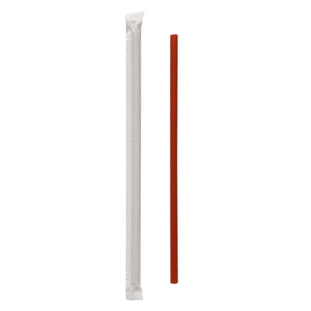 Solo Cup Solo Giant Straw 10-1/4 Inch Red Individually Wrapped - 834RX-2050