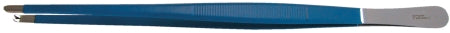 BR Surgical BR Surgical Tissue Forceps 10 Inch Surgical Grade Coated Stainless Steel NonSterile NonLocking Thumb Handle Straight Exposed Tips w/1 X 2 Teeth - BR71-12625E